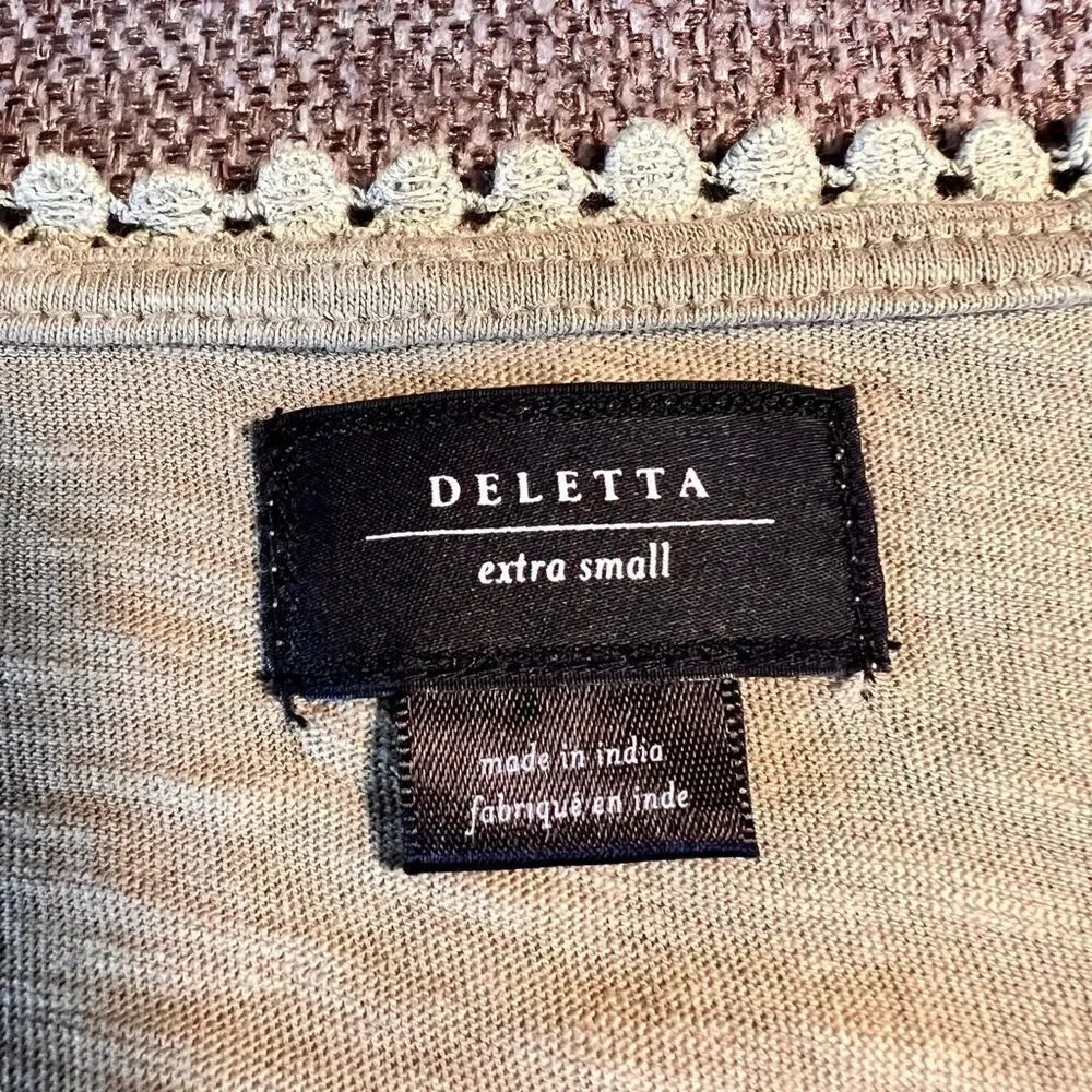 Anthropologie Deletta sage green lace sleeveless top XS - Picture 4 of 9